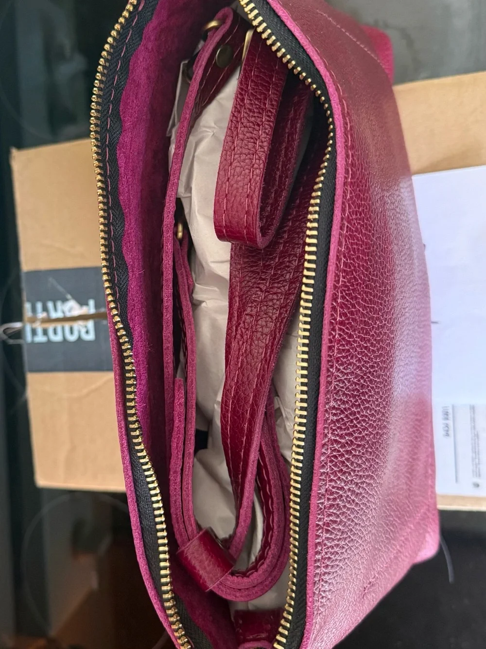 Portland Leather Poppy Purse-Large Orchid